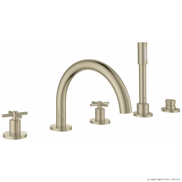 Grohe Atrio 5-Hole Tub Filler Trim & Handheld Shower in Brushed Nickel