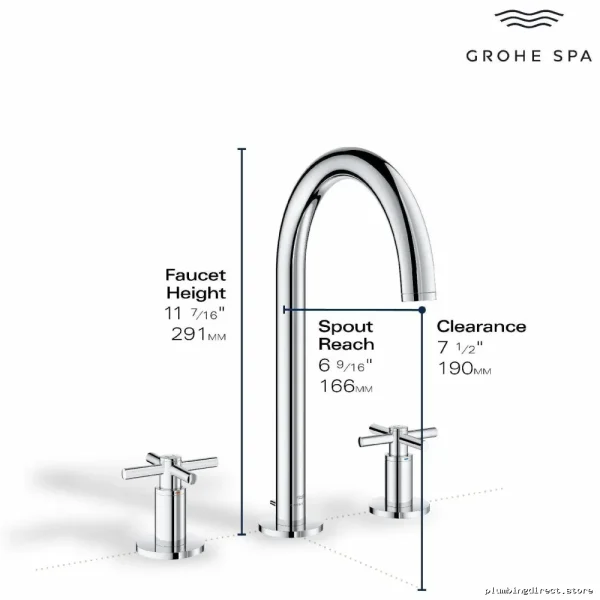 Grohe Atrio Single-Handle Widespread Bathroom Faucet in Brushed Nickel - Image 2