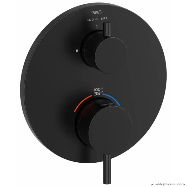 Grohe Atrio Thermostatic Shower Valve Trim Matte Black 243602440
