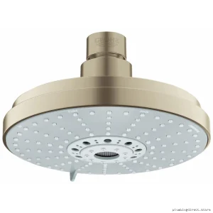 Grohe Brushed Nickel Rainshower 160 4-Spray Shower Head for Luxury Bathing
