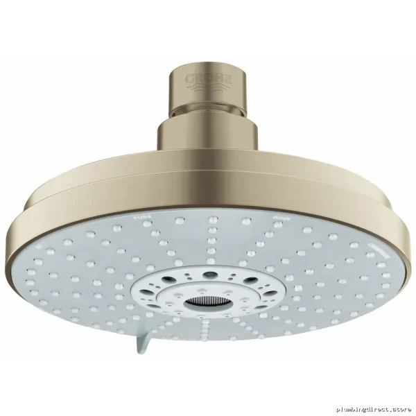 Grohe Brushed Nickel Rainshower 160 4-Spray Shower Head for Luxury Bathing