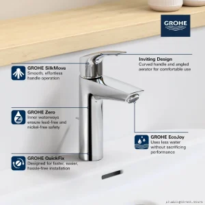 Grohe Brushed Nickel Single Handle Bathroom Sink Faucet 23990EN3