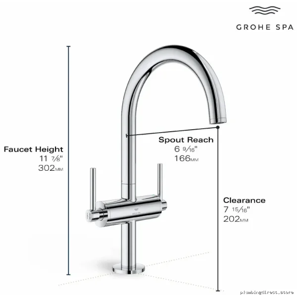 Grohe Brushed Nickel Single Handle Bathroom Faucet 21146EN0 - Image 5