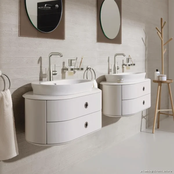 Grohe Brushed Nickel Single Hole Bathroom Faucet - Modern Kitchen Sink Design - Image 2