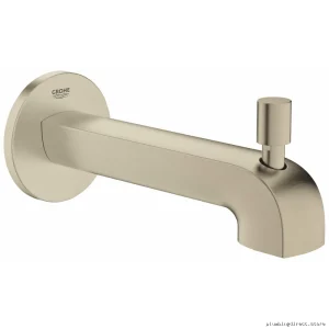 Grohe Brushed Nickel Modern Tub Spout with Diverter