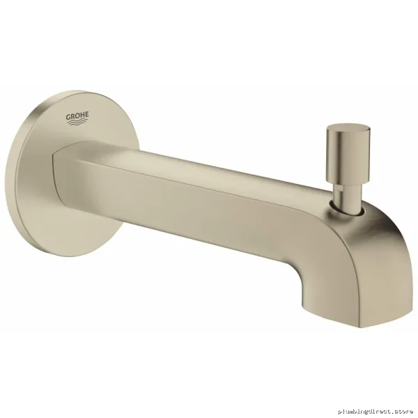 Grohe Brushed Nickel Modern Tub Spout with Diverter
