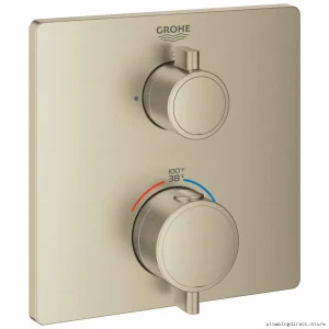 Grohe Brushed Sunrise Thermostatic Shower Valve with Diverter