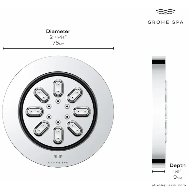 Grohe Chrome 2-Function Rainshower Body Spray for Luxurious Bathing 26844000 - Image 2
