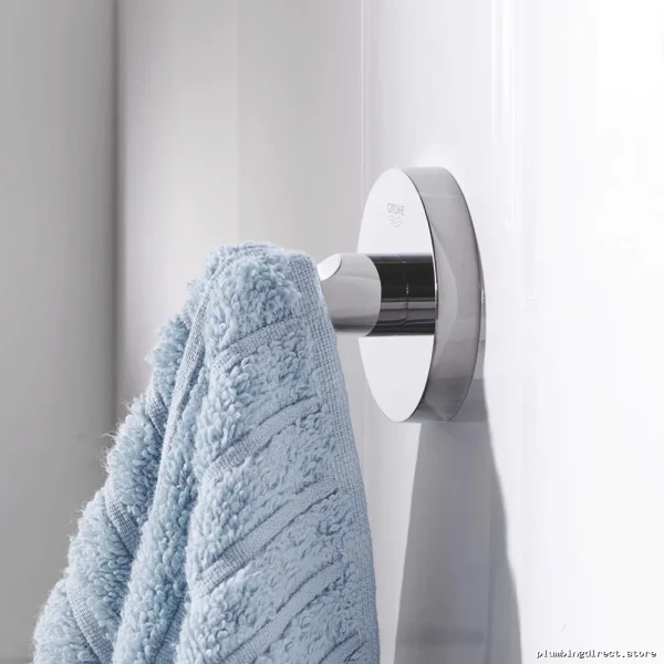 Grohe Chrome Bathrobe Hook - Essential Wall-Mounted Towel Holder - Image 3