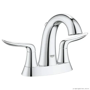 Grohe Chrome Centerset Bathroom Faucet - Modern Water-Saving Design