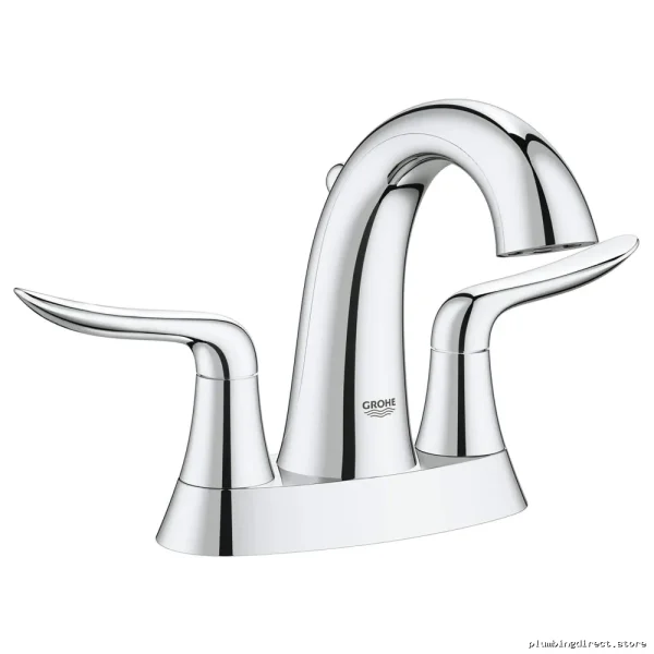 Grohe Chrome Centerset Bathroom Faucet - Modern Water-Saving Design