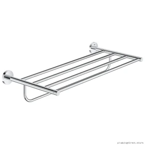 Grohe Chrome Essentials Hotel Towel Shelf 40800001 - Space Saving Bathroom Storage