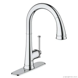 Grohe Chrome Pull-Down Kitchen Faucet with Spray - Model 30210000
