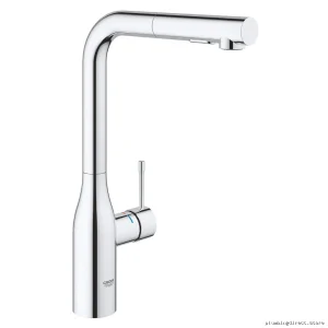 Grohe Chrome Pull-Out Spray Kitchen Faucet - Modern Essence Design