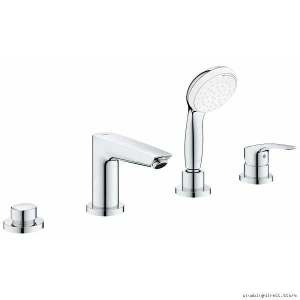 Grohe Chrome Roman Tub Faucet with Hand Shower 4-Hole Trim 25245003 - Image 3