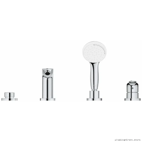 Grohe Chrome Roman Tub Faucet with Hand Shower 4-Hole Trim 25245003 - Image 4