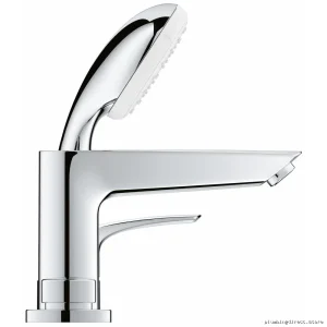 Grohe Chrome Roman Tub Faucet with Hand Shower 4-Hole Trim 25245003