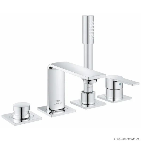 Chrome 4-Hole Roman Tub Filler Trim with Hand Shower Grohe - Image 2