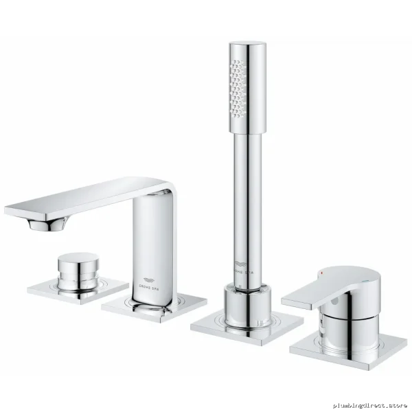 Chrome 4-Hole Roman Tub Filler Trim with Hand Shower Grohe - Image 3