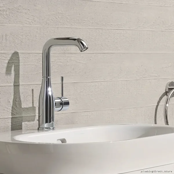 Grohe Chrome Single Hole Bathroom Faucet - Modern Essence Design 2348600A - Image 2