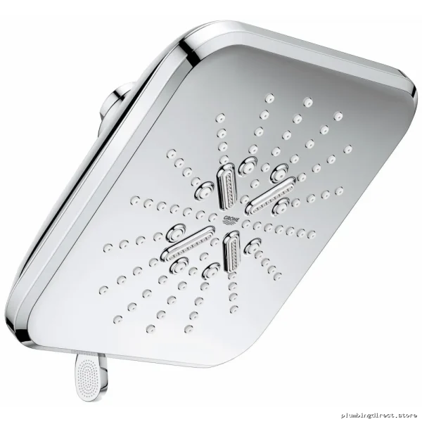 Grohe Chrome SmartActive 6.5 Inch 3-Spray Square Rain Shower Head - Image 4