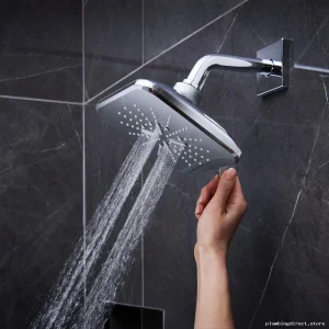 Grohe Chrome SmartActive 6.5 Inch 3-Spray Square Rain Shower Head