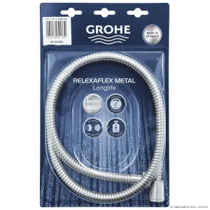Grohe 28142002 Chrome Universal Metal Shower Hose 49 Inches Long