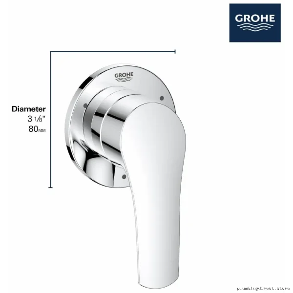 Grohe Compatible Eurosmart Three-Way Diverter Faucet Trim - Chrome Finish - Image 4