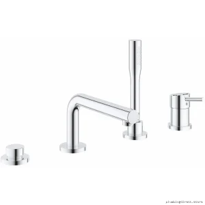Grohe Concetto 4-Hole Tub Filler Trim with Handheld Shower - Modern Chrome
