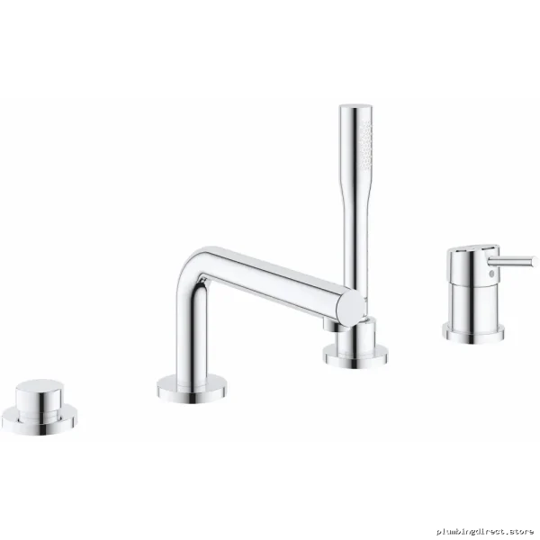 Grohe Concetto 4-Hole Tub Filler Trim with Handheld Shower - Modern Chrome