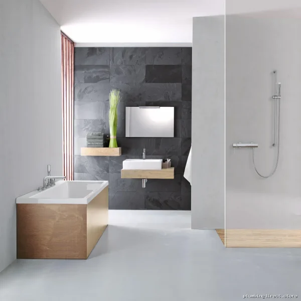Grohe Concetto 4-Hole Tub Filler Trim with Handheld Shower - Modern Chrome - Image 4