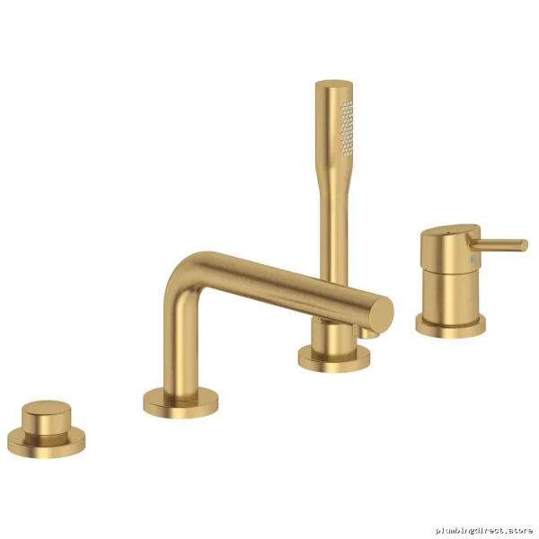 Grohe Concetto Brushed Cool Sunrise Tub Filler Trim 4-Hole with Handheld Shower - Image 2