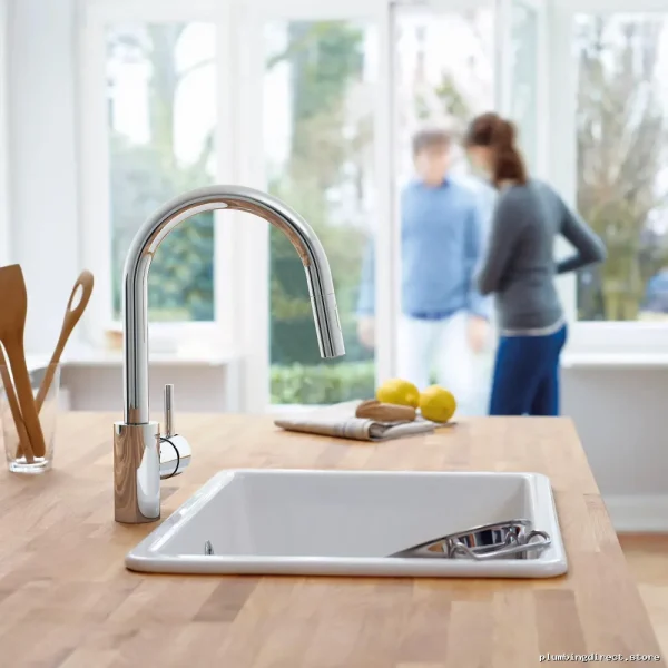Grohe Concetto Kitchen Faucet with Pull-Down Spray Chrome Finish - Image 2