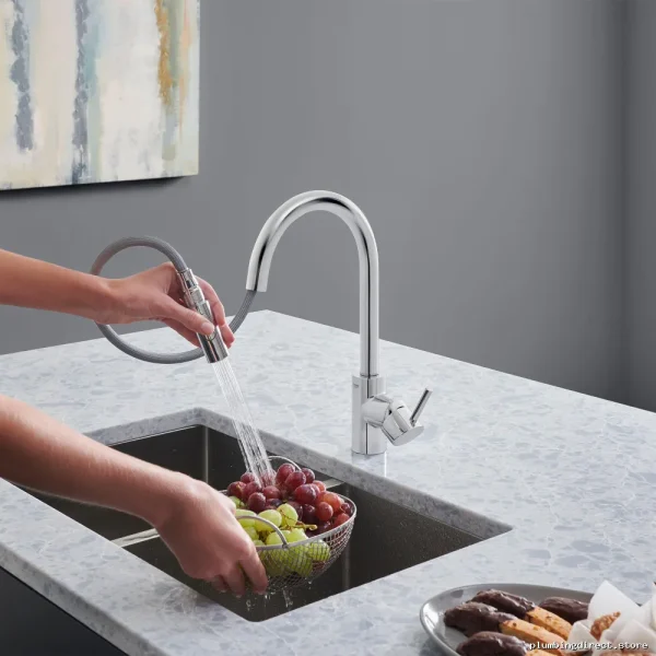 Grohe Concetto Kitchen Faucet with Pull-Down Spray Chrome Finish