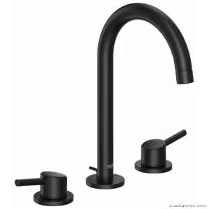 Grohe Concetto Widespread Bathroom Faucet in Matte Black Finish with Modern Design 20217243A