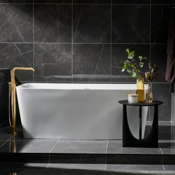 Essence Free-Standing Tub Filler with Hand Shower Included - Brushed Finish Cool Sunrise Model Grohe - Image 3