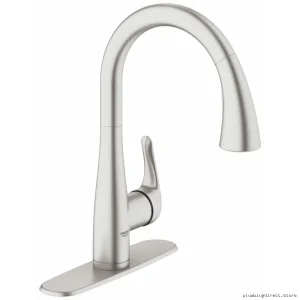 Grohe Elberon Kitchen Faucet with Pulldown Spray - SuperSteel 30211DC1