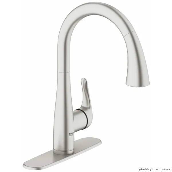 Grohe Elberon Kitchen Faucet with Pulldown Spray - SuperSteel 30211DC1
