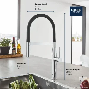 Grohe Essence Pro Kitchen Faucet - Hard Graphite with Flexible Spray