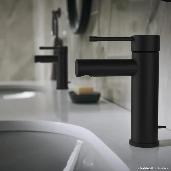 Grohe Essence Single Hole Bathroom Faucet - S-Size Matte Black Modern Design - Image 2