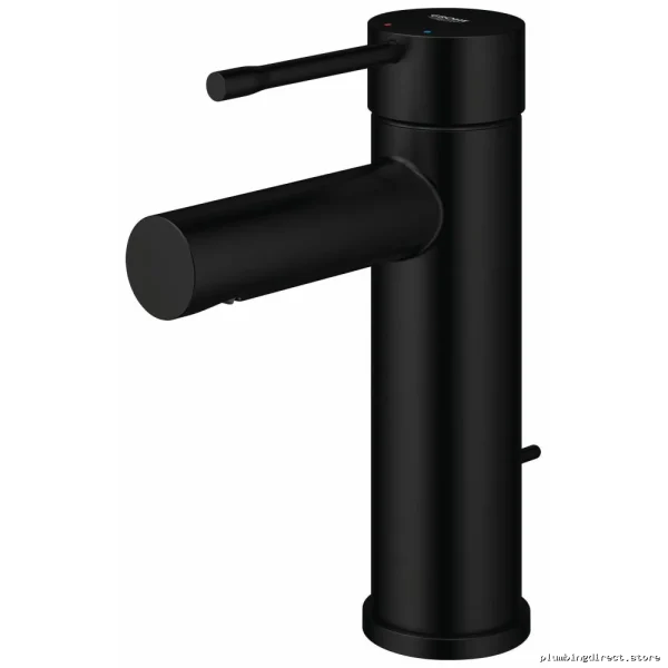 Grohe Essence Single Hole Bathroom Faucet - S-Size Matte Black Modern Design