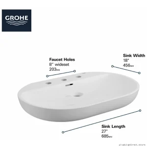 Essence Wide-Range Wall Mount Bathroom Sink - Alpine White 39668000 Grohe