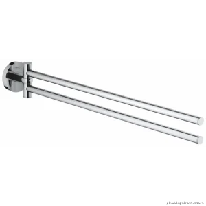 Grohe Essentials 18 Modern Double Towel Bar - Chrome Finish for Bathrooms
