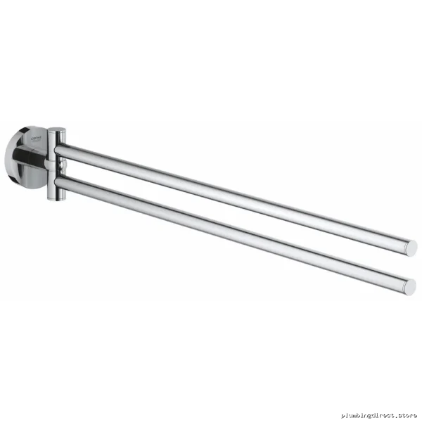 Grohe Essentials 18 Modern Double Towel Bar - Chrome Finish for Bathrooms