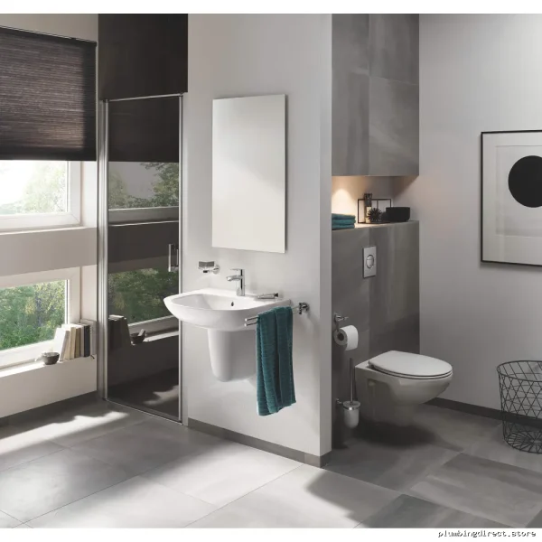 Grohe Essentials 18 Modern Double Towel Bar - Chrome Finish for Bathrooms - Image 2