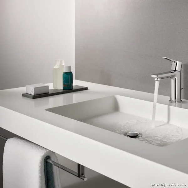 Grohe Essentials Cube 24 Inch Chrome Wall Towel Bar - Image 2