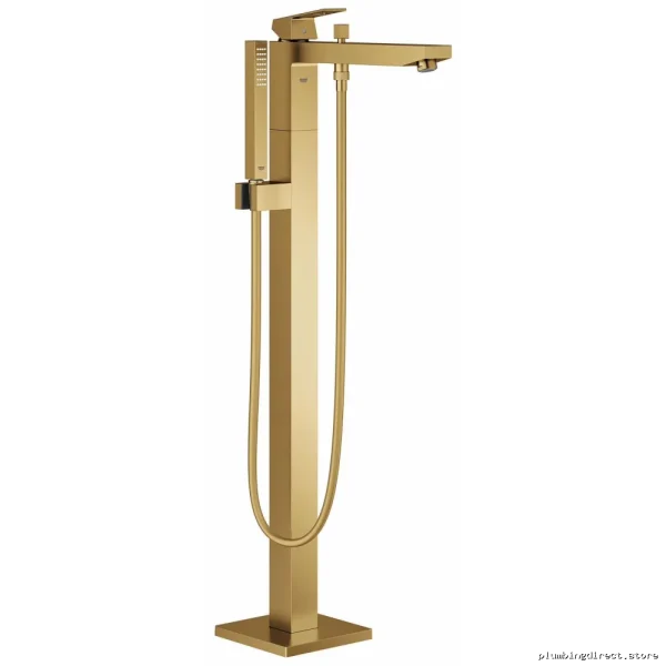 Eurocube Freestanding Tub Faucet Trim w/ Hand Shower - BRUSHED COOL SUNRISE 23672GN1 Grohe - Image 2