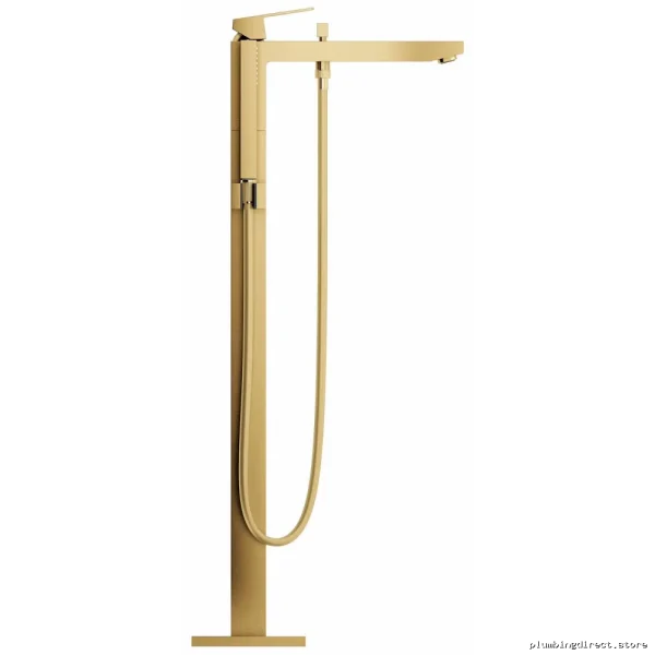 Eurocube Freestanding Tub Faucet Trim w/ Hand Shower - BRUSHED COOL SUNRISE 23672GN1 Grohe - Image 4