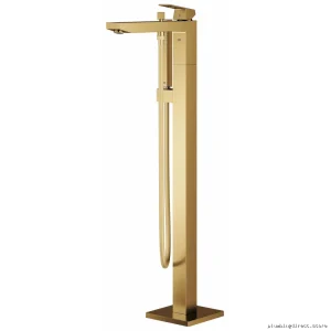 Eurocube Freestanding Tub Faucet Trim w/ Hand Shower - BRUSHED COOL SUNRISE 23672GN1 Grohe