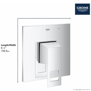Grohe Eurocube Pressure Balance Valve Trim w/ Cartridge - Hard Graphite 14469A00